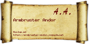 Armbruster Andor névjegykártya